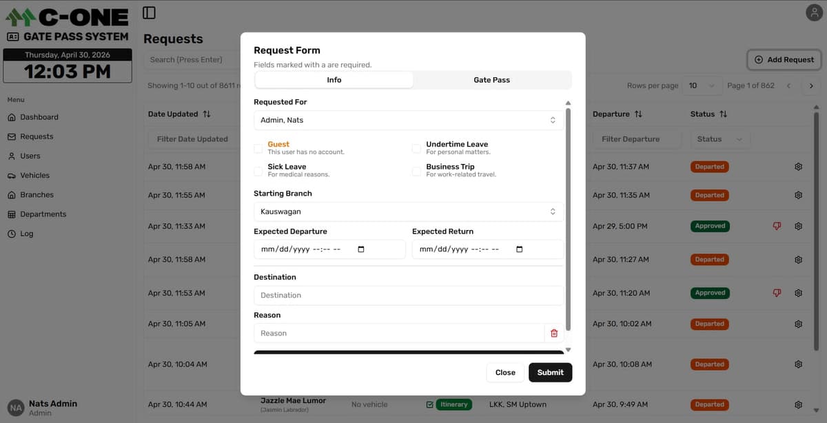 Gatepass Project 3